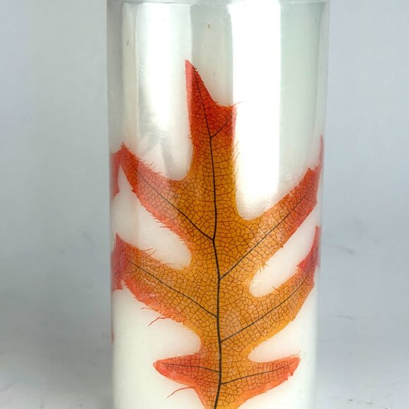 2 New Fall Leaf Pillar Candle Set – 9” Tall Autumn Decor, New in Original Wrap - Picture 3 of 6